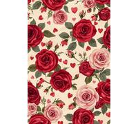 Forever Love Rose Pattern Journal: Romantic Red & Pink Roses Cover | Seamless Floral Heart Design | 6×9 | 80 Lined Pages for Love Notes, Reflections & Memories