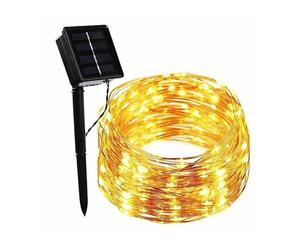 FOREVER Luce LED Sunari, filo di rame, 200 LED, 22 m, catena luminosa solare per esterni, impermeabile, luce bianca calda, luce solare, decorazione di Natale, Halloween, giardino delle fiabe