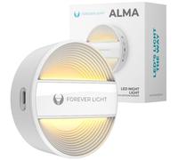 Forever Luce notturna con sensore di movimento per armadio, scaffali, magnete, ricaricabile USB-C, sensore crepuscolo e alba, fino a 3 mesi con una singola carica, 500 mAh, bianco