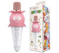 FOREVER Microfono con altoparlante Bluetooth AMS-200 Carota floreale Karaoke per bambini Regalo Modulazione vocale Retroilluminazione LED RGB Accoppiamento smartphone