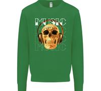 Forever Music Skull Rock Heavy Metal Punk Uomo Sweatshirt Jumper