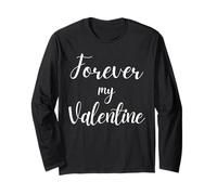Forever My Valentine Script Elegante Maglia a Manica
