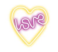 Forever Neon Led Light Love Heart Viola Bianco