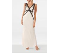 Forever New Amelia Lace Trim Satin Midi Ivory Taglia: 8 | Maxi abiti Outlet | Donna | Bianco