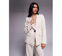 Forever New - Blazer da abito beige con bottone color oro in coordinato-Neutro 44