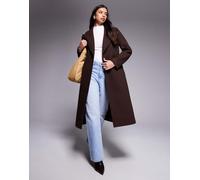 Forever New - Cappotto elegante a portafoglio marrone cioccolato caldo 38