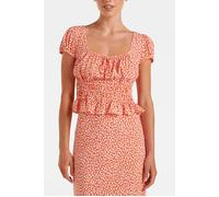 Forever New Cecilia Waisted Cap Sleeve Top Memphis Ditsy Taglia: 8 | Magliette intime Outlet | Donna |