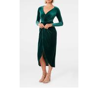 Forever New Sofia Velvet Twist Front Midi Dress Emerald Green Taglia: 12 | Abiti Midi Outlet | Donna | Verde