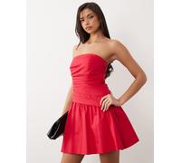 Forever New - Vestito corto a fascia in cotone color lampone-Rosa 50