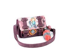 Forever Ninette Bicycle-Borsa a Tracolla Satchel, Borgogna, 20 x 15 cm