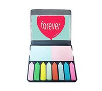 Forever Red Green Heart Valentine's Day Self Stick Note Color Page Marker Box