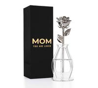 Forever Rose Mom You are Loved Bloom Box Bundle Rosa autentica e unica immersa nel platino in uno splendido vaso fantasma e Bloom Box