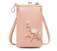 Forever Savour Women Sling Cross, 2025 New Embroidery Crossbody Bags for Women Travel Portable, Stylish, and Easy to Match (Light Pink)