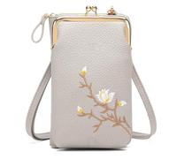 Forever Savour Women Sling Cross, 2025 New Embroidery Crossbody Bags for Women Travel Portable, Stylish, and Easy to Match (Light Gray)