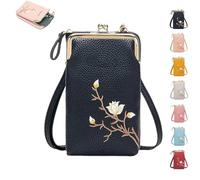 Forever Savour Women Sling Cross-Body Wallet with Mobile Cell Phone Holder, Cell Phone Purses For Women (Black)