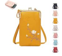 Forever Savour Women Sling Cross-Body Wallet with Mobile Cell Phone Holder, Cell Phone Purses For Women (Orange)