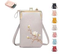 Forever Savour Women Sling Cross-Body Wallet with Mobile Cell Phone Holder, Cell Phone Purses For Women (Gray)