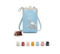 Forever Savour Women Sling Cross-Body Wallet with Mobile Cell Phone Holder, for Women Travel, work, fashion (Blue)