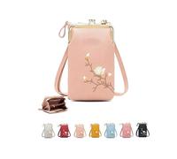 Forever Savour Women Sling Cross-Body Wallet with Mobile Cell Phone Holder, for Women Travel, work, fashion (Pink)