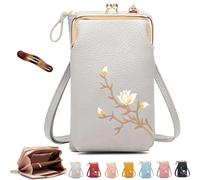 Forever Savour Women Sling Cross-Body Wallet with Mobile Cell Phone Holder, Forever Savour Mobile Phone Bag cool (Grey)
