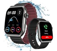 FOREVER Smartwatch con Funzione Telefono Tiron SWM-300 Nero 1,96 Pollici - Orologio Fitness Tracker con Misura Pressione e Battiti - Orologio Smartwatch Uomo con 100+ Modalità Sportive Android iOS