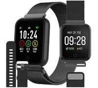 FOREVER Smartwatch ForeVigo SW-300 Uomo Donna - Display AMOLED 1,35", Monitoraggio Salute, Notifiche Messaggi, Contapassi, Cardiofrequenzimetro, IP68, Cinturino in Silicone, Nero