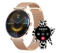 Forever Smartwatch Lucca Donna Oro Rosa - Smartwatch Elegante con Display AMOLED, Chiamate Bluetooth, Salute & Fitness, 100+ Sport, IP68, 2 Cinturini, iOS & Android