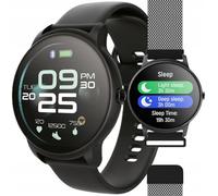 FOREVER Smartwatch SB-330 nero donna uomo fitness tracker impermeabile menu Deutches Smart Watch per Android iOS Whatsapp abilitato (nero)