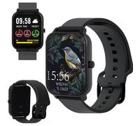 FOREVER Smartwatch, smartwatch da uomo e donna, 1,7", 240 x 280 px Fitness Tracker Orologi per Android IOS, IP68, impermeabile, cardiofrequenzimetro contapassi nero