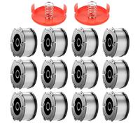 Forever Speed 12 Pezzi Bobina per Decespugliatore,1.65mm, 9.14m Bobina di Filo per Tagliabordi Compatibile con BLACK+DECKER,Modello di bobina AC14RL3A(12 Bobine di Ricambio, 2 Tappi)