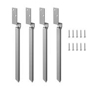 Forever Speed 4 Pezzi Ancoraggi a Terra per Altalene,50.5*4CM Ancoraggi a Pavimento per Altalena,Zincato Ancoraggio da Terra per Torri da Gioco,Altalene