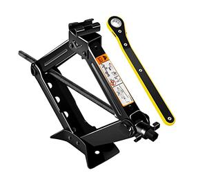 Forever speed Cric Auto,Cric a Pantografo Altezza di Sollevamento 105-385mm Auto Cambio gomme Attrezzo Sollevatore a Forbice Manovella PKW/SUV/MPV Attrezzo 1500kg (Nero)