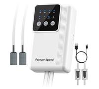 Forever Speed Pompa ad aria ricaricabile per acquario, a LED, regolabile, con 2 uscite, per pesca all'aperto, batteria da 2200 mAh, 3 W