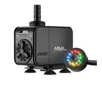 Forever Speed Pompa Dell'acqua per Acquario regolabile Pompa Sommergibile 3000 l/h per Acquario Stagno Fontana Giardino con 12 luci LED Colorate, Altezza Massima 3m 45W