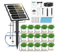 Forever Speed Solar Automatic Drip Irrigation Kit con Sensore D'acqua, Kit Irrigazione Giardino 6 Modalità con Tubo da 15 M per Giardini, Balconi, Piante in Vaso