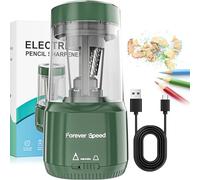 Forever Speed Temperamatite elettrico, Temperamatite alimentato da adattatore con USB per matite colorate da 6-8 mm, bambini, ufficio, classe, uso scolastico, portatile