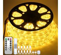 Forever Speed Tubo luminoso a LED 30m per Esterni 6 modalità Luminosità Dimmerabile Timer Telecomando Bianco Caldo, 1080 LEDs Tubo luminoso a LED impermeabile IP65 per Natale, Giardini