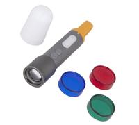 FOREVER Torcia LED Light Travel 1200 mAh 500 lm IP65 USB-C con 9 modalità di illuminazione, SOS, 3 colori: rosso, blu, verde, zoombar, lunga durata di lavoro, impermeabile, per campeggio, attività