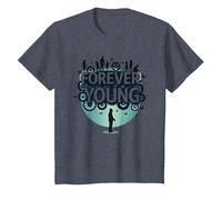 Forever Young: Non Lasciare Che Il Vecchio Uomo in Grafica Vintage Maglietta, Bambini, Pervinca, 3 Anni