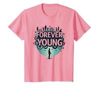 Forever Young: Non Lasciare Che Il Vecchio Uomo in Grafica Vintage Maglietta, Bambini, Rosa, 4 Anni