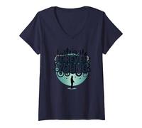 Forever Young: Non Lasciare Che Il Vecchio Uomo in Grafica Vintage Maglietta con Collo a V, Donna, Navy, L