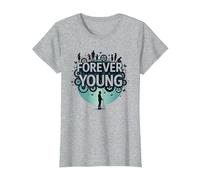 Forever Young: Non Lasciare Che Il Vecchio Uomo in Grafica Vintage Maglietta, Donna, Grigio Melange, S