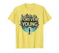 Forever Young: Non Lasciare Che Il Vecchio Uomo in Grafica Vintage Maglietta, Uomo, Limone, L