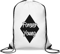 Forever Young - Sacca da palestra con logo Black Diamond, casual, con coulisse, colore: Bianco