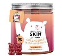Forever Young Skin - Collagene Vitaminico & Acido Ialuronico - Gommose Anti-Age - con Vitamina C, E e Coenzima Q10 - 90 pezzi (3 mesi) - Senza zuccheri - Bears with Benefits