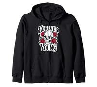 Forever Young X Scheletro Skull Rose per Sempre Giovani. Felpa con Cappuccio