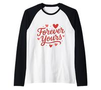 Forever Yours, Romantico Design a Forma di Cuore Maglia con Maniche Raglan