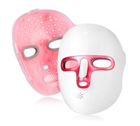 Foreverlily Maschera per la luce del viso a LED, 7 colori, dispositivo per la bellezza senza fili, maschera luminosa a LED ricaricabile, anti-invecchiamento, linee sottili