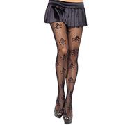 Forevers Calze A Rete Collant Elasticizzato Donna Vita Alta Collant A Rete Calze a Rete per Ragazze Signore,cranio