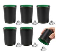 Foreverup 6 Pezzi Set di Tazze per Dadi con 36 Dadi(16 mm) per Giochi, Dice Cup, Bicchieri Silenziosi, Insonorizzata e Portatile, Ideale per Giochi da Tavolo, Feste, Bar e Giochi da Campeggio, Viaggi
